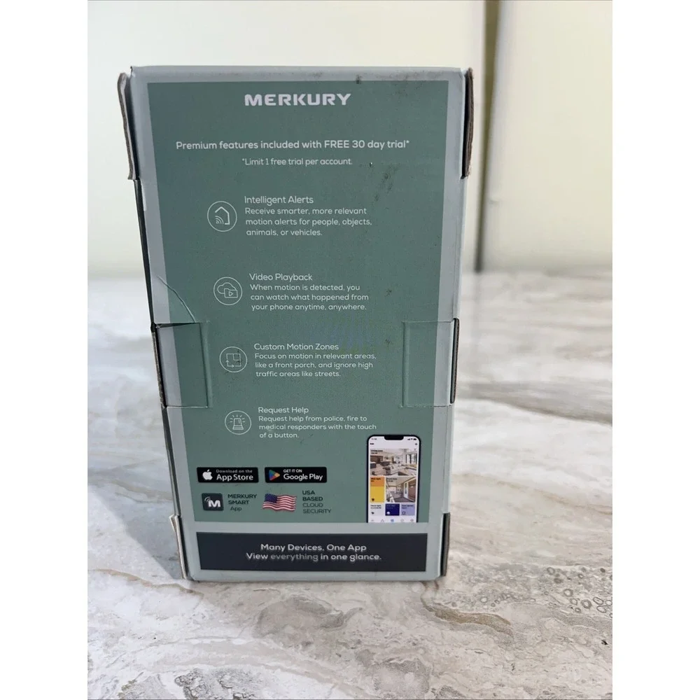 Merkury Smart Auto-Follow Motion Security Camera Wi-Fi Indoor Two-Way Audio